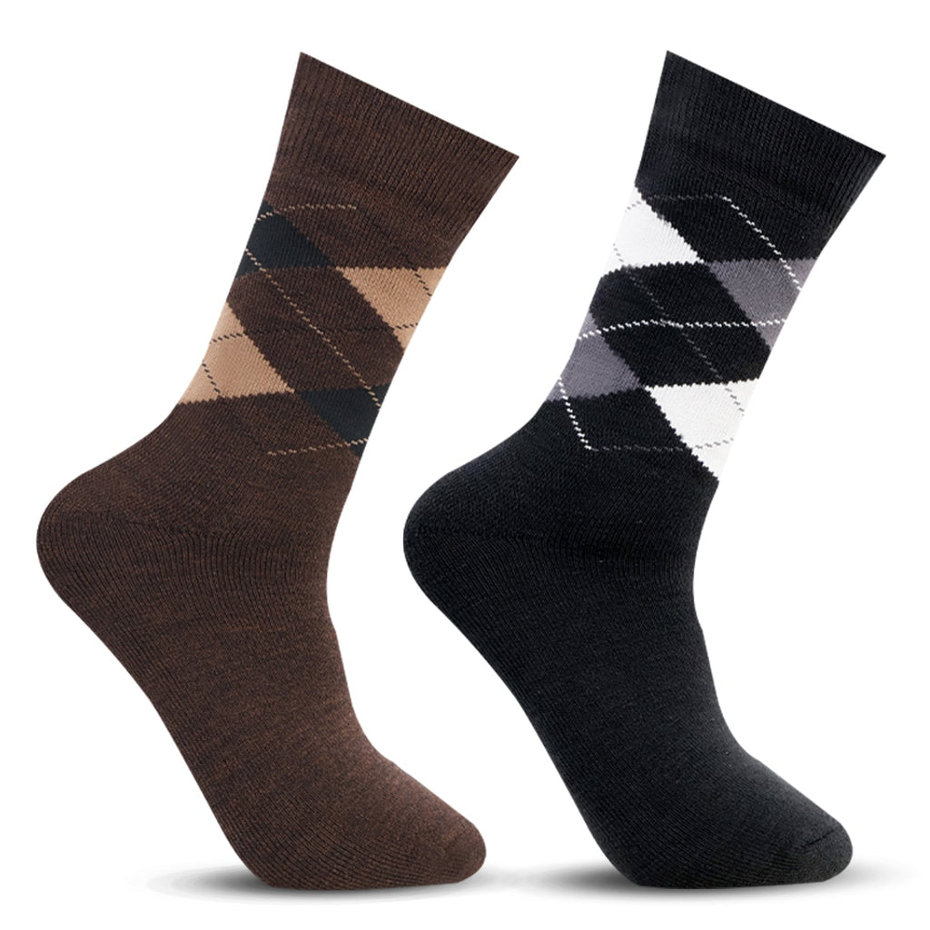 Men Classic Argyle Multicolored Woolen Socks