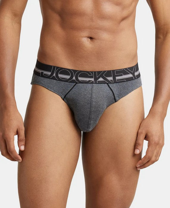 Jockey Men's Super Combed Cotton Solid Brief with Ultrasoft Waistband