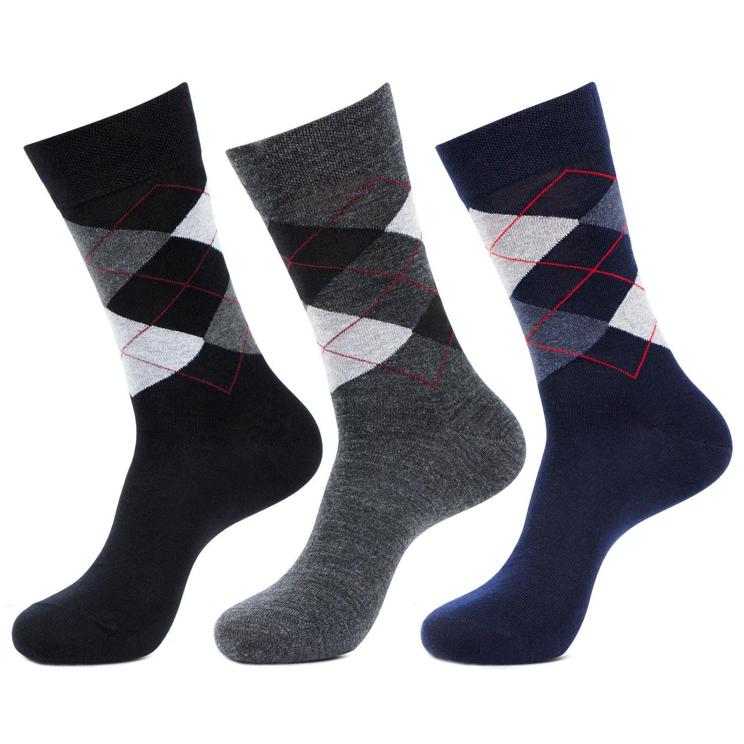 Men Classic Argyle Multicolored Woolen Socks