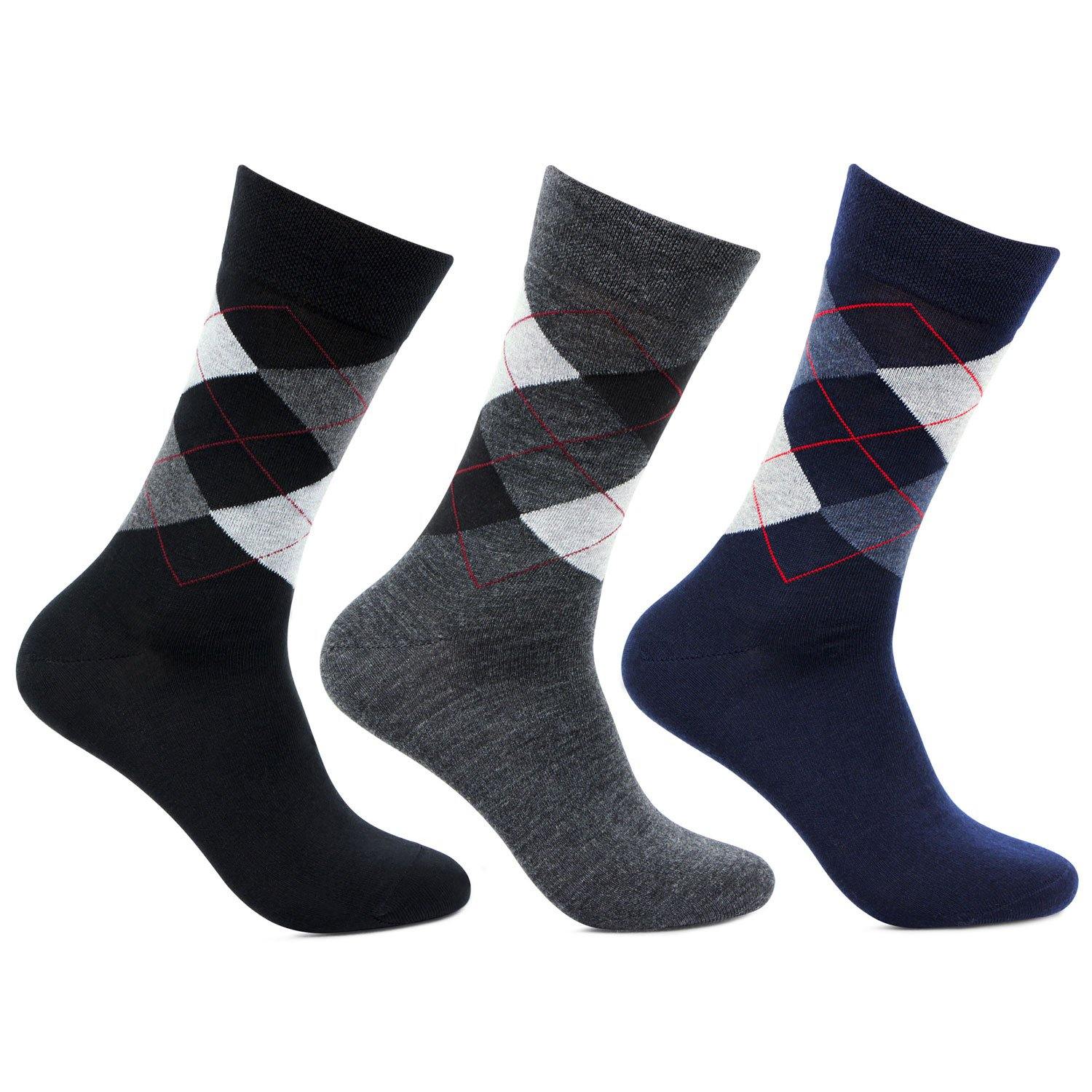 Men Classic Argyle Multicolored Woolen Socks